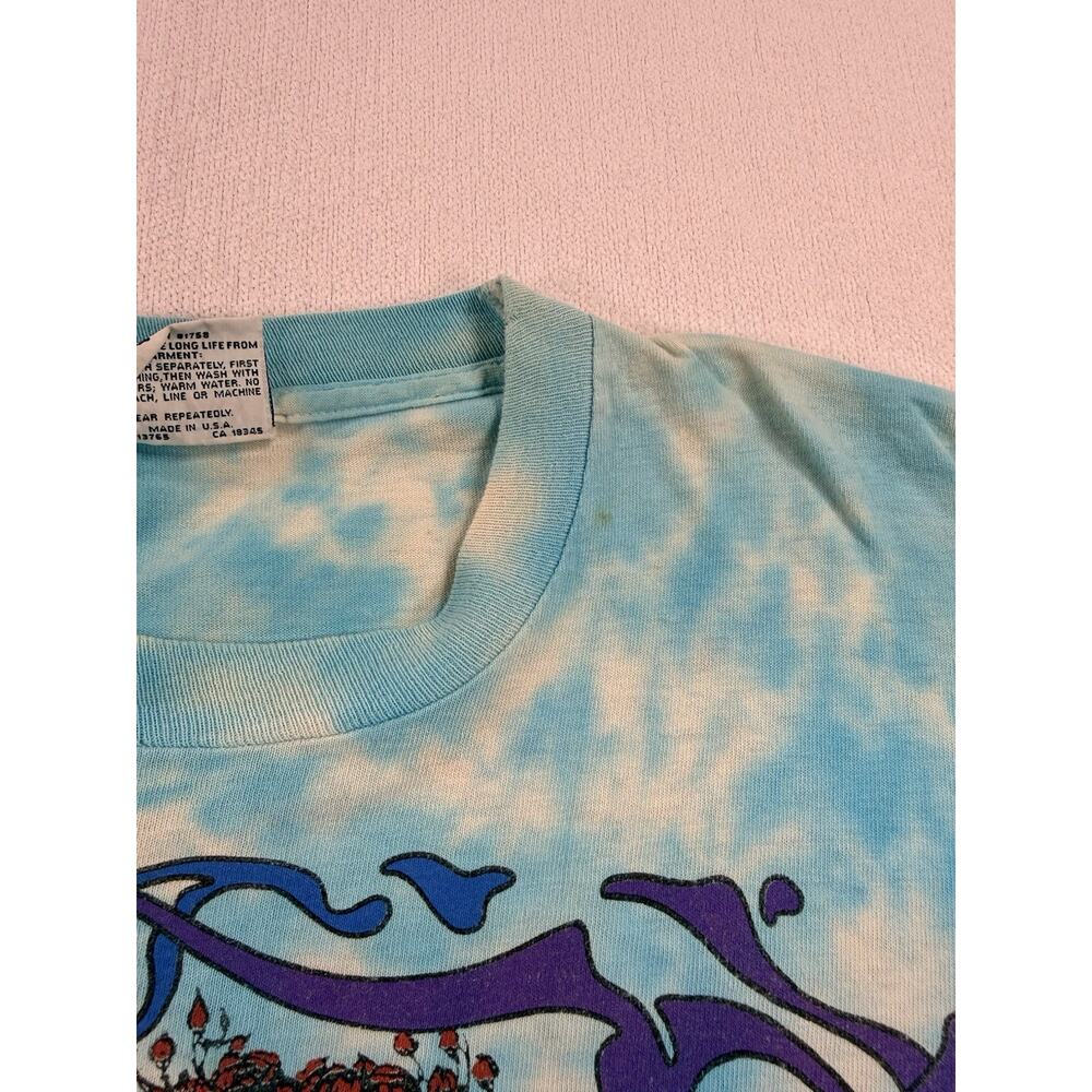Vintage Grateful Dead 1990 Skeleton Rose Tie Dye Single Stitch Mens T Shirt XL - Picture 10 of 16